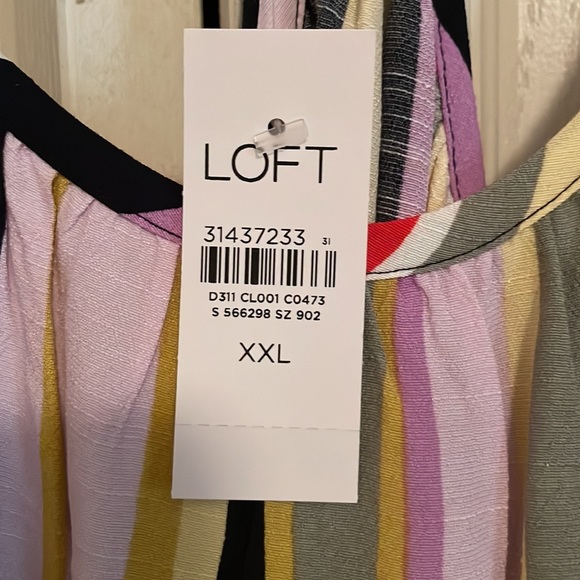 New with tags LOFT Multi Stripe Peplum Tank - Picture 4 of 7